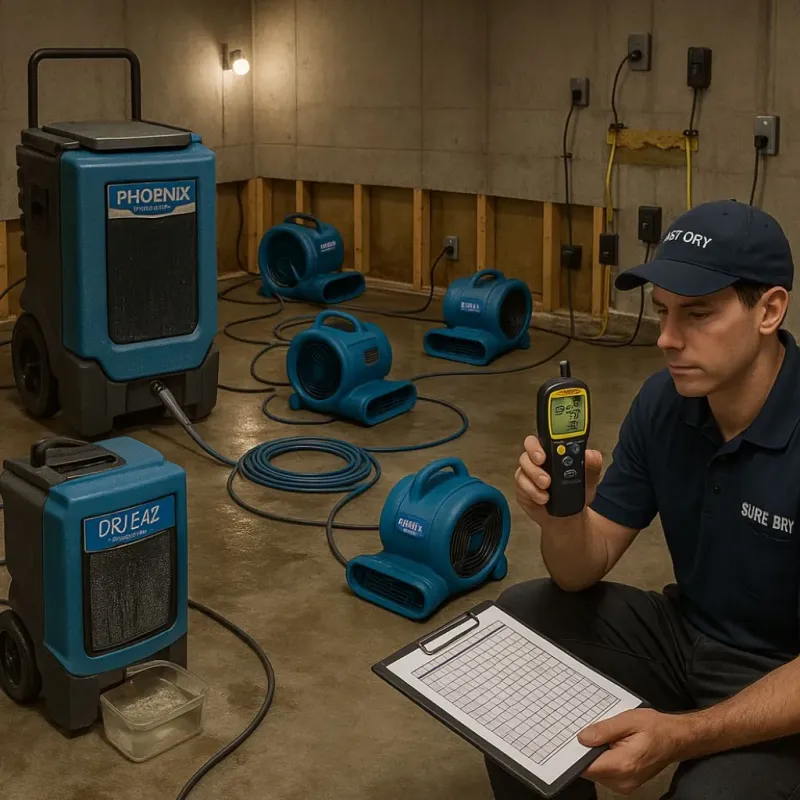 Structural Drying and Dehumidification process in Franklinville, NY